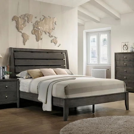 Queen Bed with Headboard Cutouts